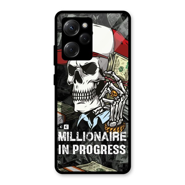 Cool Skull Millionaire In Progress Glass Back Case for Poco X5 Pro