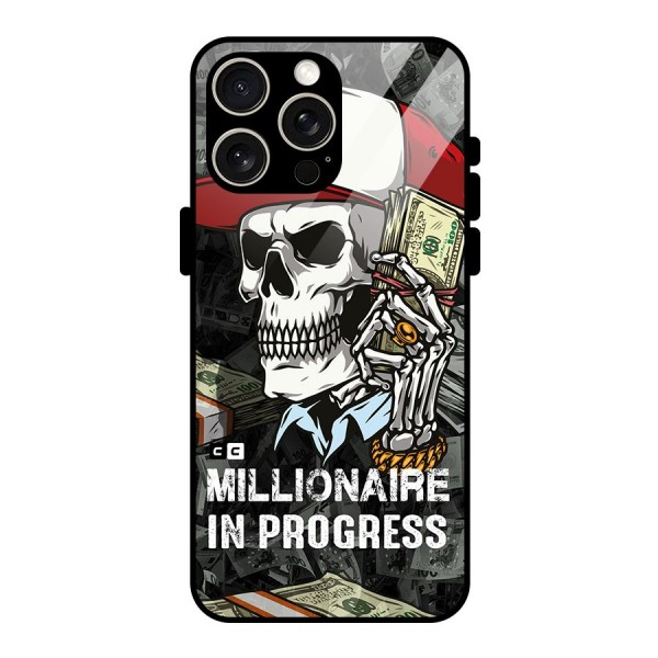 Cool Skull Millionaire In Progress Glass Back Case for iPhone 15 Pro Max