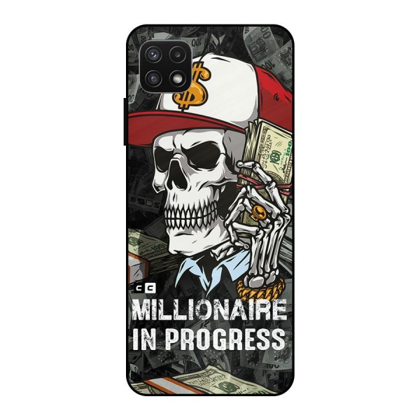 Cool Skull Millionaire In Progress Metal Back Case for Galaxy A22 5G