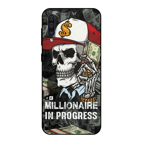 Cool Skull Millionaire In Progress Metal Back Case for Galaxy A50s