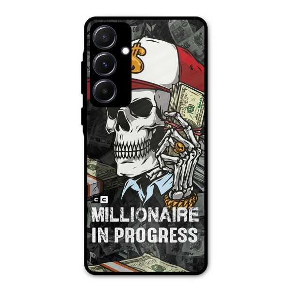 Cool Skull Millionaire In Progress Metal Back Case for Galaxy A55