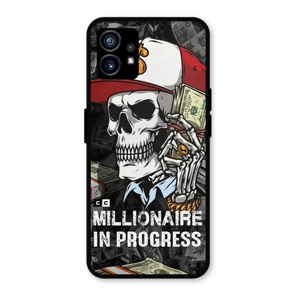 Cool Skull Millionaire In Progress Metal Back Case for Nothing Phone 1