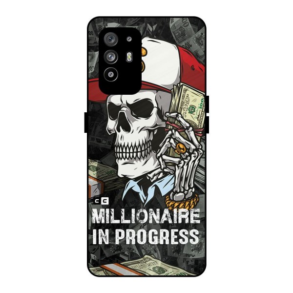 Cool Skull Millionaire In Progress Metal Back Case for Oppo F19 Pro Plus 5G