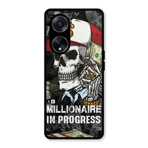 Cool Skull Millionaire In Progress Metal Back Case for Oppo F23