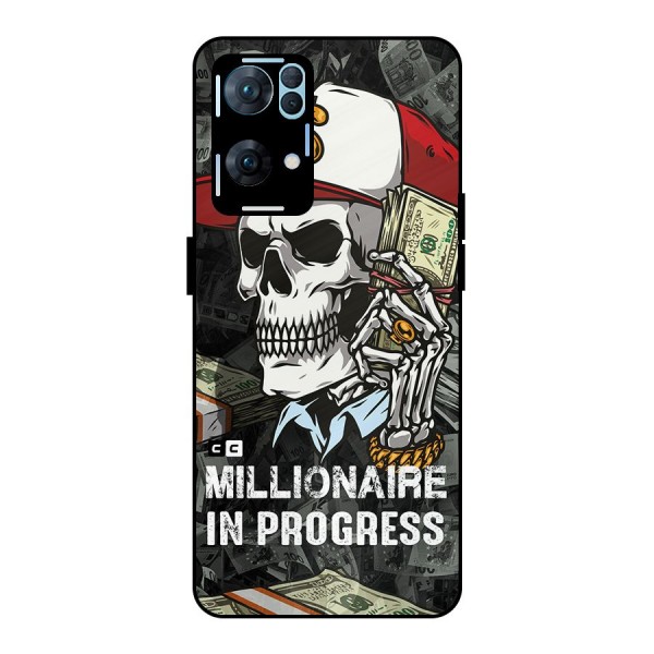 Cool Skull Millionaire In Progress Metal Back Case for Oppo Reno7 Pro 5G