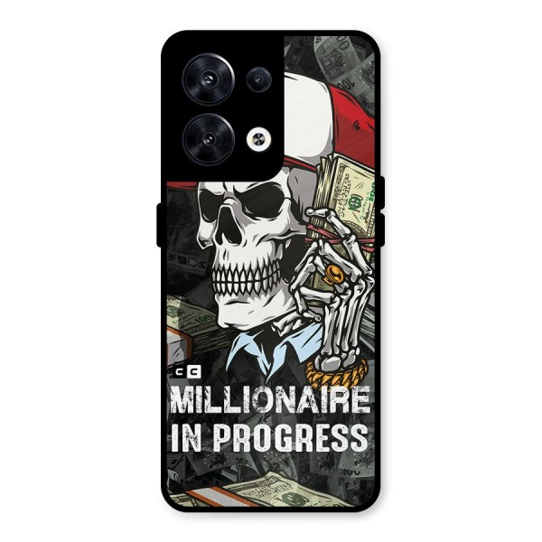 Cool Skull Millionaire In Progress Metal Back Case for Oppo Reno8 5G