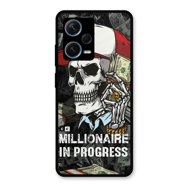 Cool Skull Millionaire In Progress Metal Back Case for Redmi Note 12 Pro Plus 5G