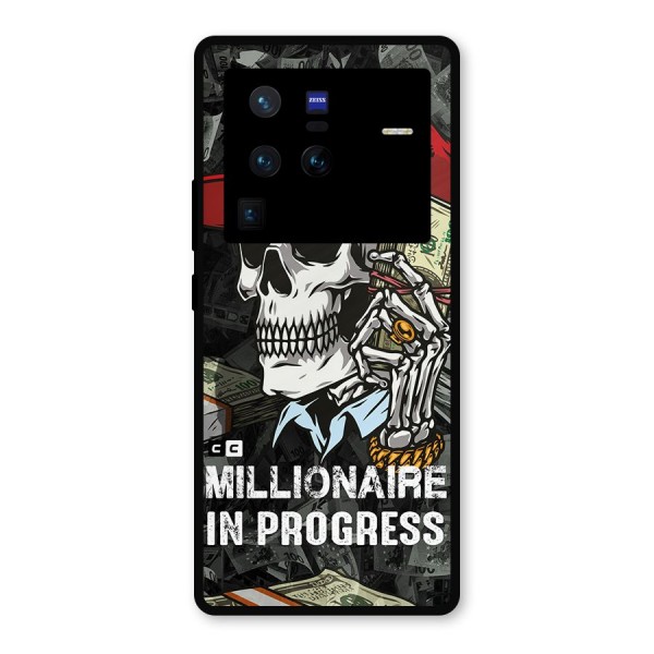 Cool Skull Millionaire In Progress Metal Back Case for Vivo X80 Pro