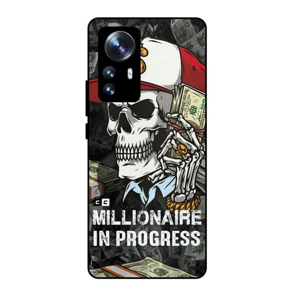 Cool Skull Millionaire In Progress Metal Back Case for Xiaomi 12 Pro