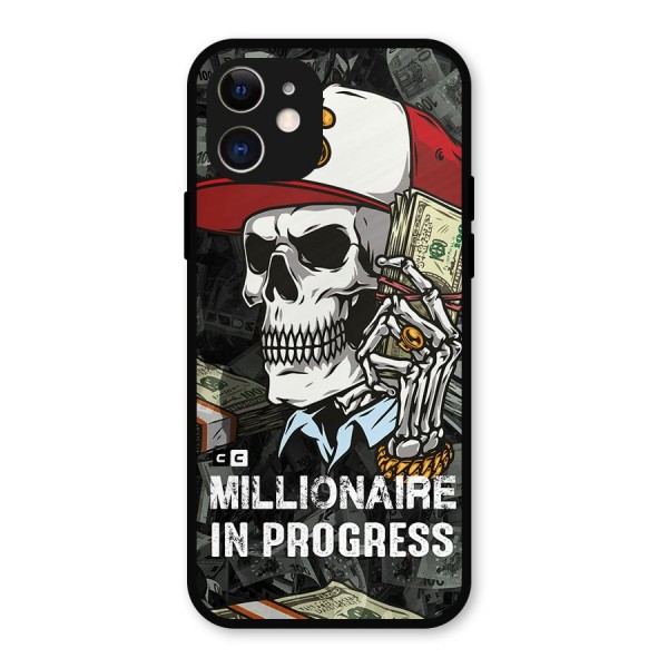 Cool Skull Millionaire In Progress Metal Back Case for iPhone 12
