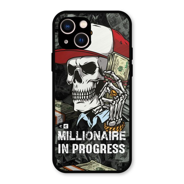 Cool Skull Millionaire In Progress Metal Back Case for iPhone 13