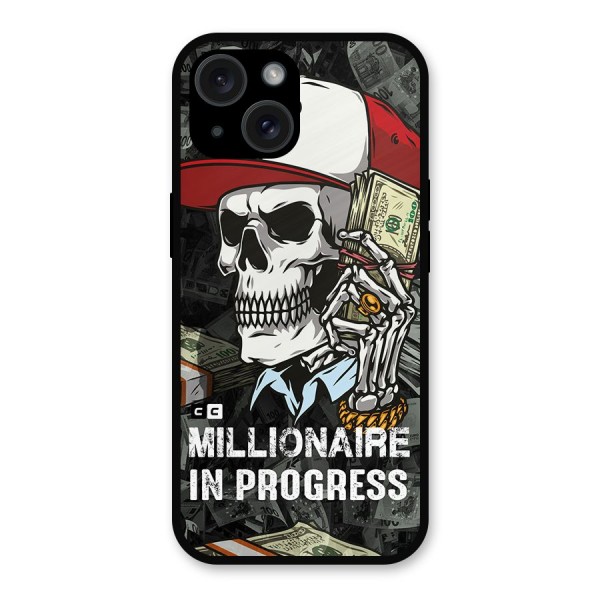 Cool Skull Millionaire In Progress Metal Back Case for iPhone 15