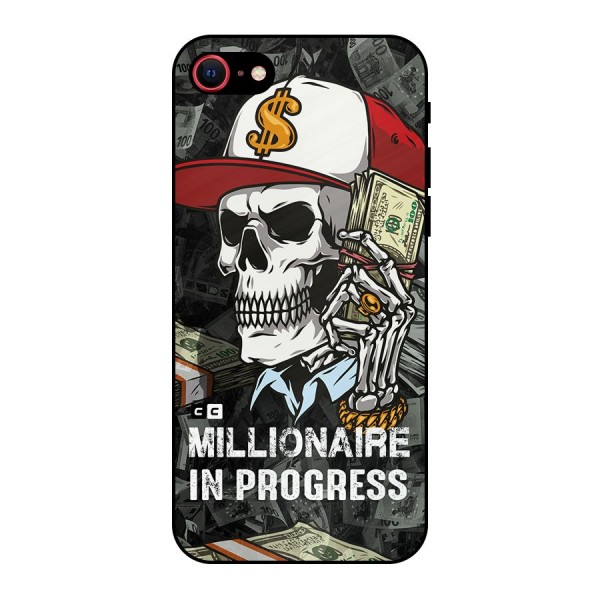Cool Skull Millionaire In Progress Metal Back Case for iPhone SE 2020