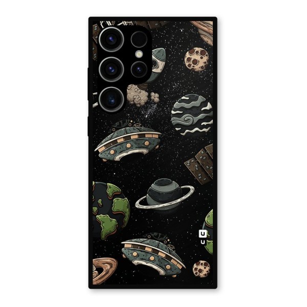 Cosmos Night Sky Anime Pattern Metal Back Case for Galaxy S23 Ultra