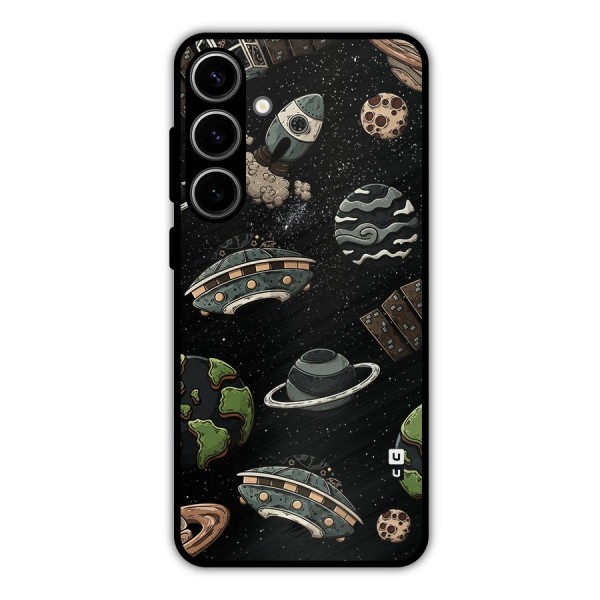 Cosmos Night Sky Anime Pattern Metal Back Case for Galaxy S24 Plus