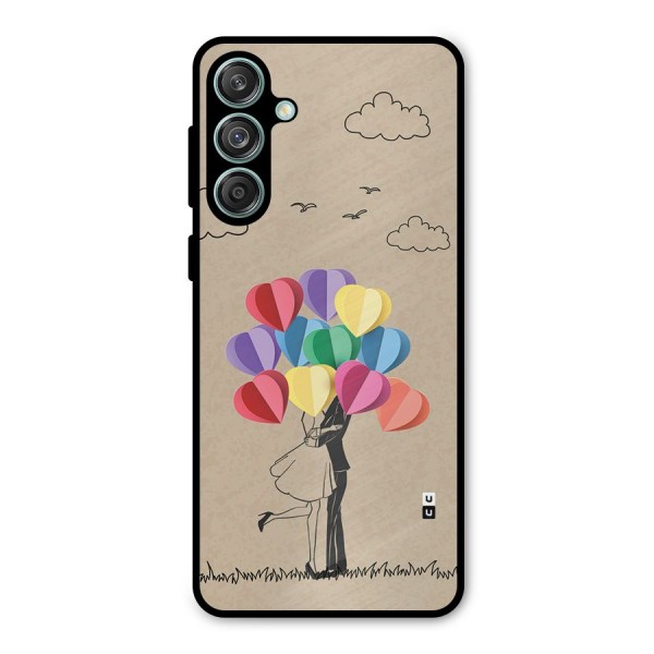 Couple With Card Baloons Metal Back Case for Galaxy M55 5G