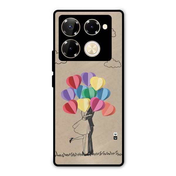 Couple With Card Baloons Metal Back Case for Infinix Note 40 Pro