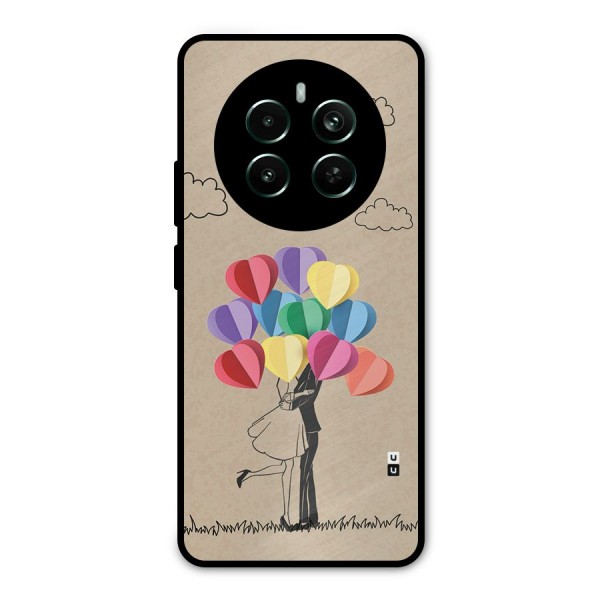Couple With Card Baloons Metal Back Case for Realme 12 Plus