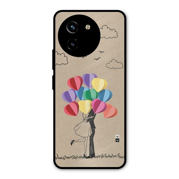 Couple With Card Baloons Metal Back Case for Vivo Y200i