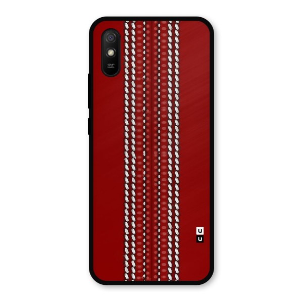 Cricket Ball Pattern Metal Back Case for Redmi 9i