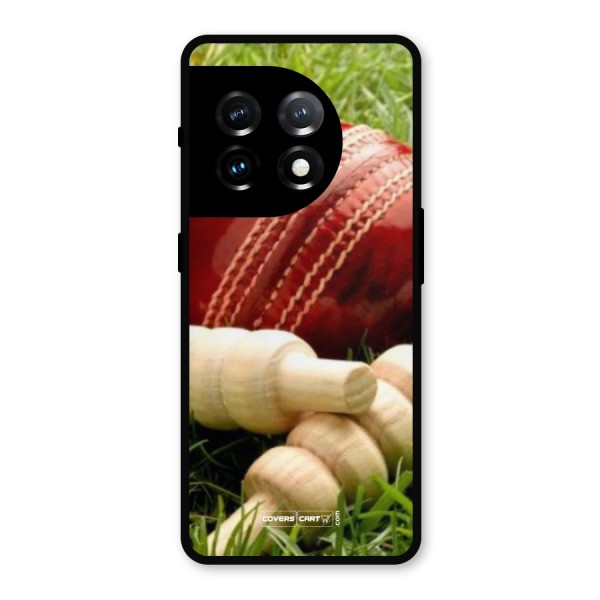 Cricket Ball and Stumps Metal Back Case for OnePlus 11