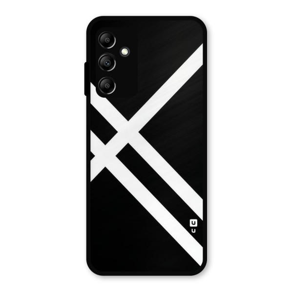 CrissCross Lines Metal Back Case for Galaxy A14 5G