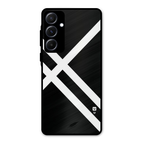 CrissCross Lines Metal Back Case for Galaxy A55