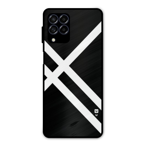 CrissCross Lines Metal Back Case for Galaxy M53 5G