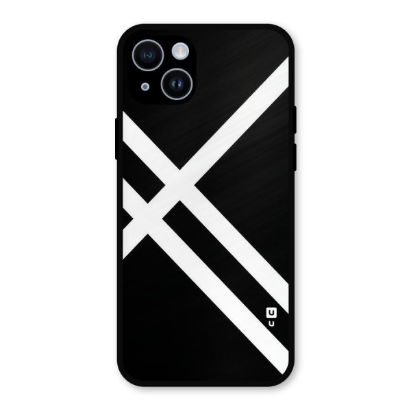 CrissCross Lines Metal Back Case for iPhone 14