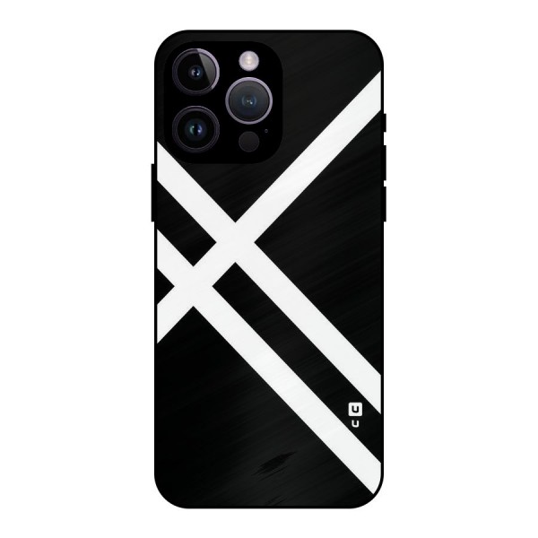 CrissCross Lines Metal Back Case for iPhone 14 Pro Max