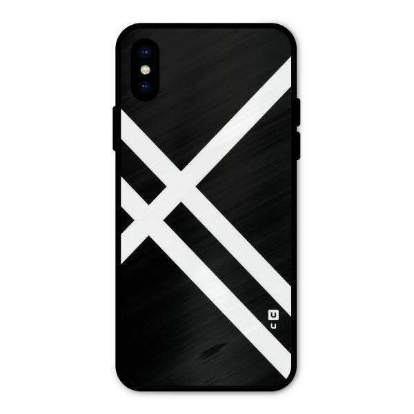 CrissCross Lines Metal Back Case for iPhone X