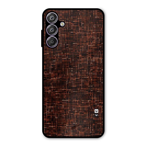 Criss Cross Brownred Pattern Metal Back Case for Galaxy F15