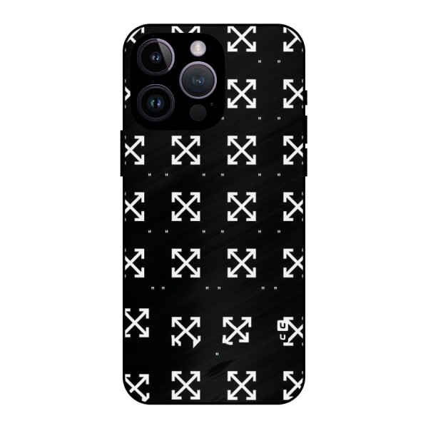 Cross Arrow Black Metal Back Case for iPhone 14 Pro Max