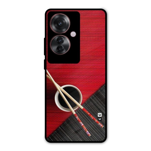 Cup Chopsticks Metal Back Case for Oppo F25 Pro