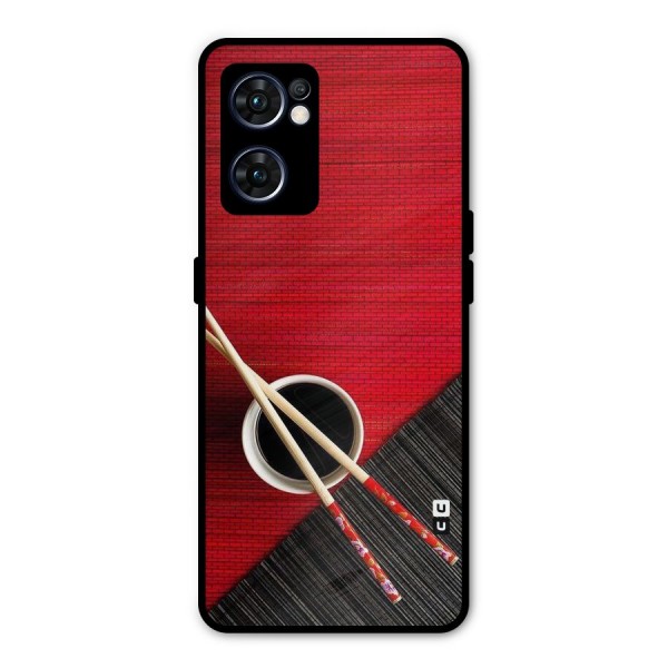 Cup Chopsticks Metal Back Case for Oppo Reno7 5G