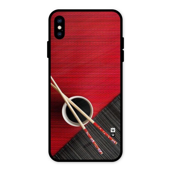 Cup Chopsticks Metal Back Case for iPhone XS Max