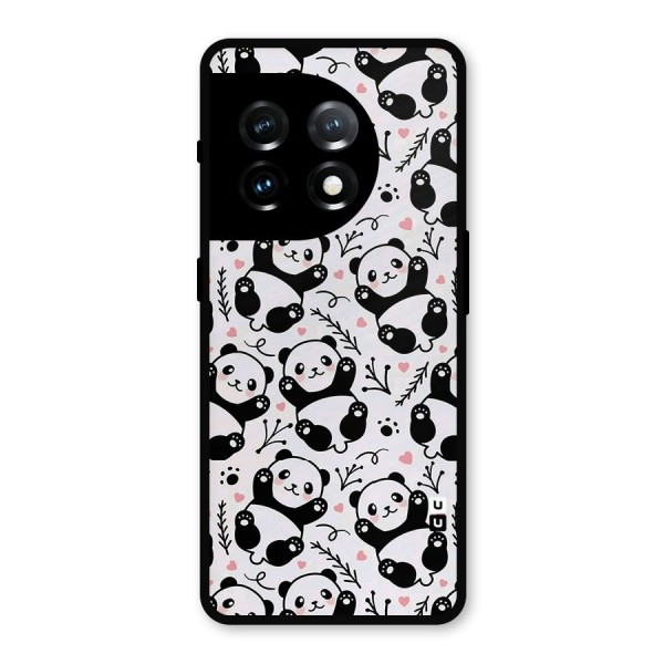 Cute Adorable Panda Pattern Metal Back Case for OnePlus 11