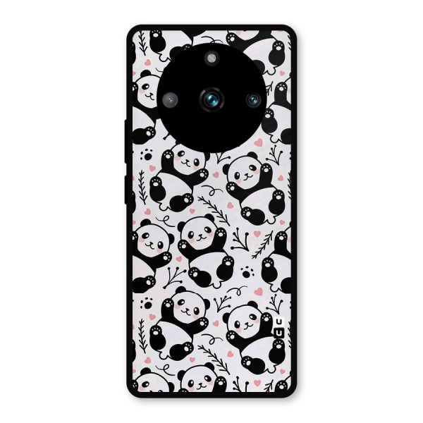 Cute Adorable Panda Pattern Metal Back Case for Realme 11 Pro Plus
