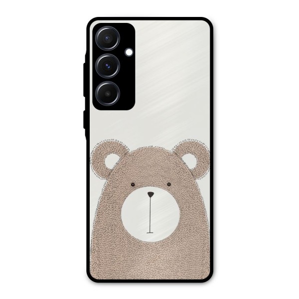 Cute Bear Metal Back Case for Galaxy A55