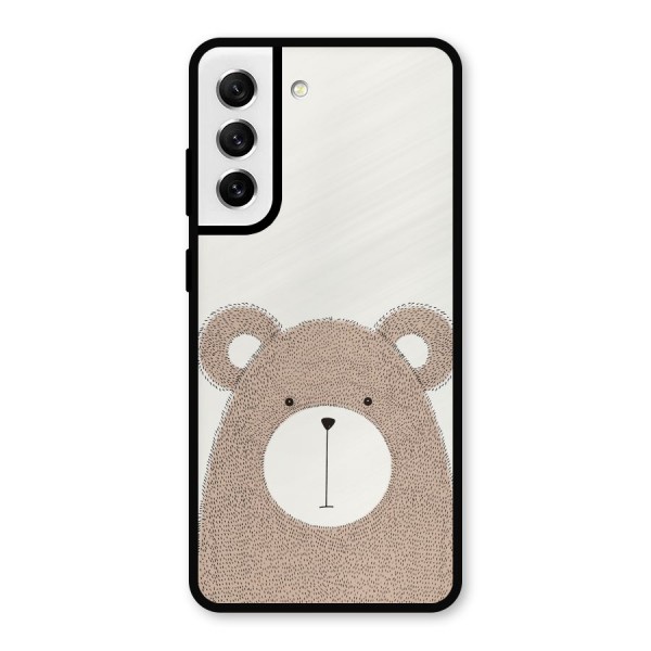 Cute Bear Metal Back Case for Galaxy S21 FE 5G