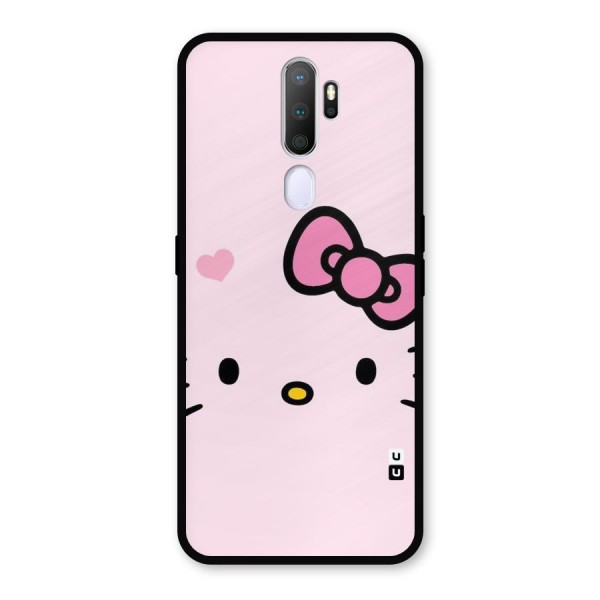 Cute Bow Face Metal Back Case for Oppo A9 (2020)