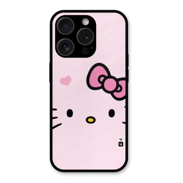 Cute Bow Face Metal Back Case for iPhone 15 Pro