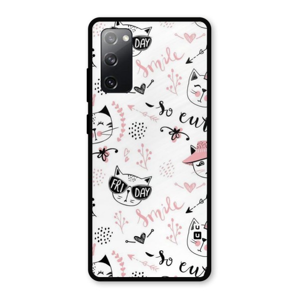 Cute Cat Swag Metal Back Case for Galaxy S20 FE