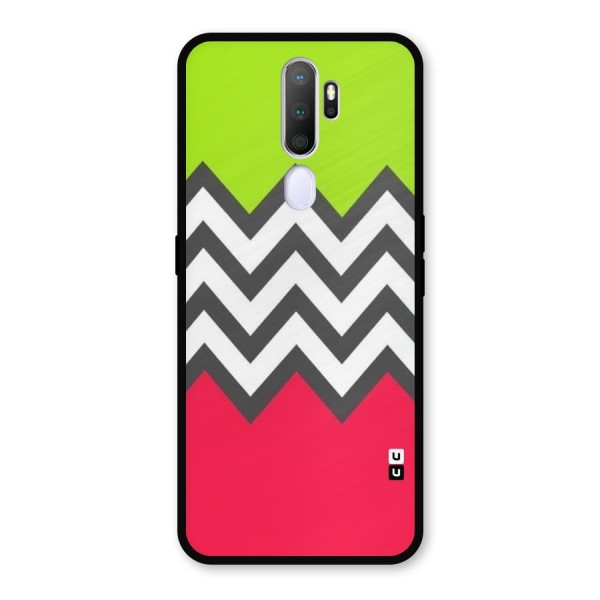 Cute Chevron Metal Back Case for Oppo A9 (2020)