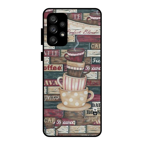 Cute Coffee Cups Metal Back Case for Galaxy A73 5G