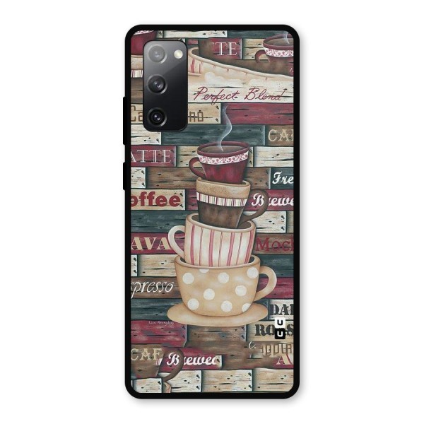 Cute Coffee Cups Metal Back Case for Galaxy S20 FE