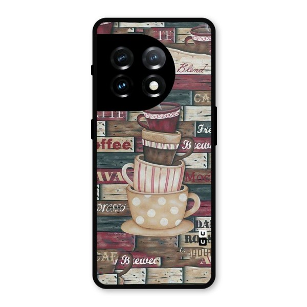 Cute Coffee Cups Metal Back Case for OnePlus 11