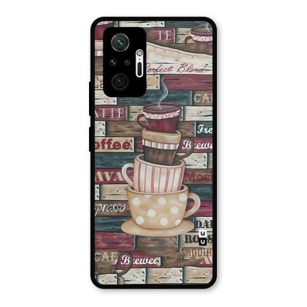 Cute Coffee Cups Metal Back Case for Redmi Note 10 Pro