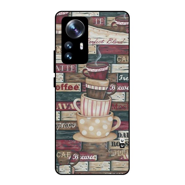 Cute Coffee Cups Metal Back Case for Xiaomi 12 Pro