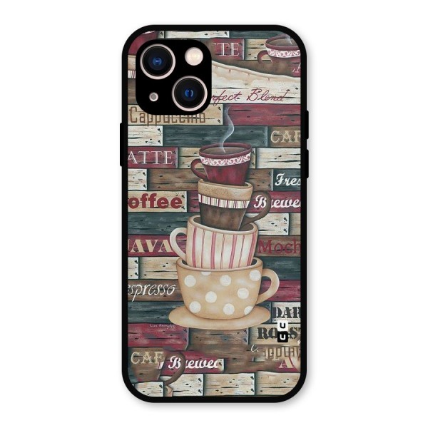 Cute Coffee Cups Metal Back Case for iPhone 13
